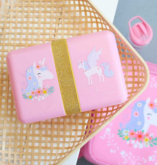 A Little Lovely Company Unicorn Plastic Kids' Food Container Unicorns 0.85lt Pink x x 6cm