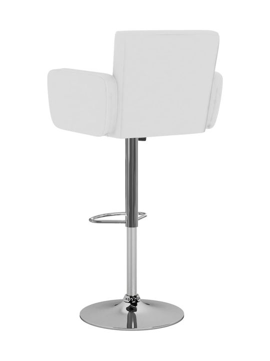 Scaune Bar cu Spătar & Înălțime Reglabilă Alb 2buc 50x46x93-115buc