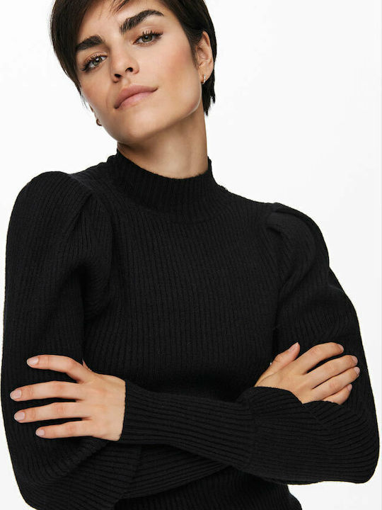Women's Long Sleeve Sweater Turtleneck Black