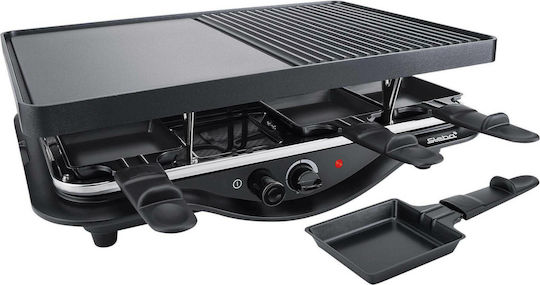 Steba RC 28 Tabletop Electric Grill Raclette Aluminium Smooth and Ribbed Plate 1400W with Adjustable Thermostat 45cmx30cmcm