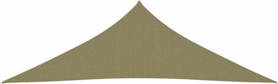 vidaXL Triangle Shade Sail Beige With Hoop & with PU Coating 3.5x3.5x4.9m made of Oxford fabric