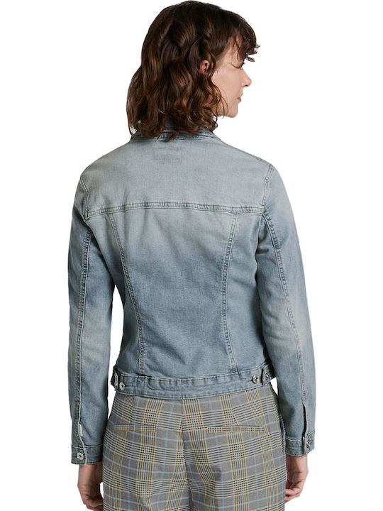 Tom Tailor Women's Short Jean Jacket for Spring or Autumn Stone Blue Denim