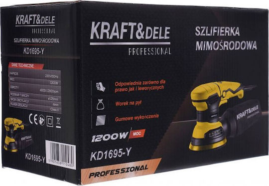Kraft & Dele KD1695-Y Έκκεντρο Τριβείο 125mm Ρεύματος 1200W με Ρύθμιση Ταχύτητας και με Σύστημα Αναρρόφησης