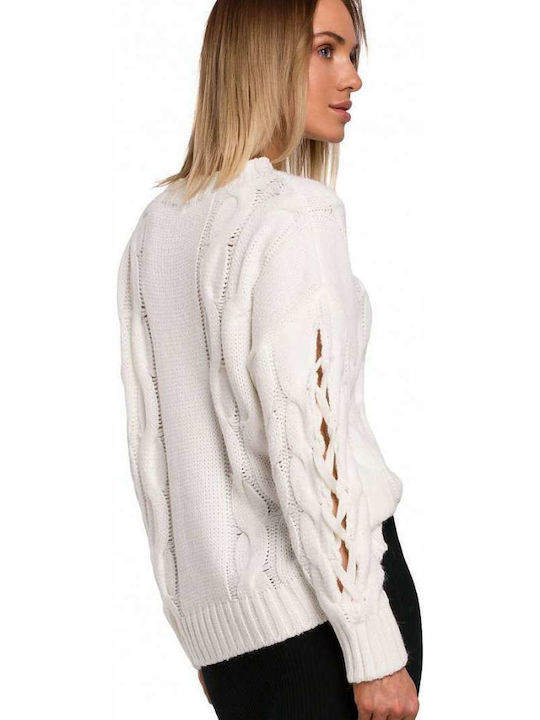 MOE M539 Women's Long Sleeve Sweater White MOE539