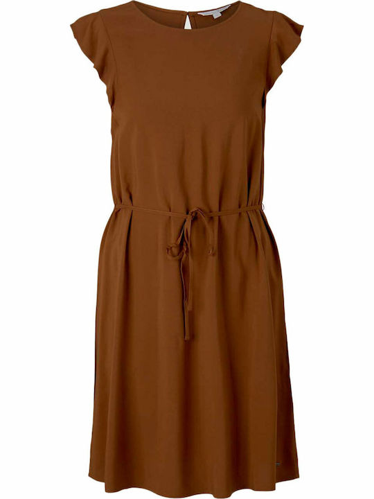 Καλοκαιρινό Mini Φόρεμα με Βολάν Amber Brown