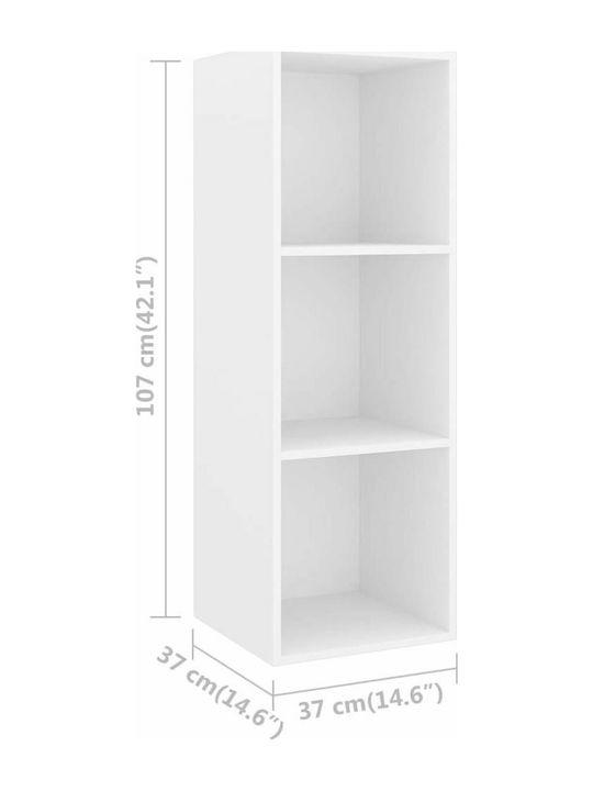 Wohnzimmer TV-Einheit Weiß L37xB37xH107cm