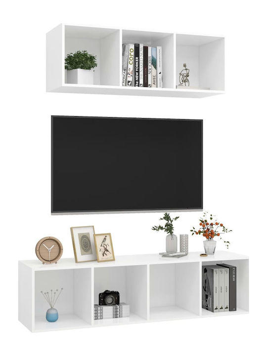 Wohnzimmer TV-Einheit Weiß L37xB37xH107cm