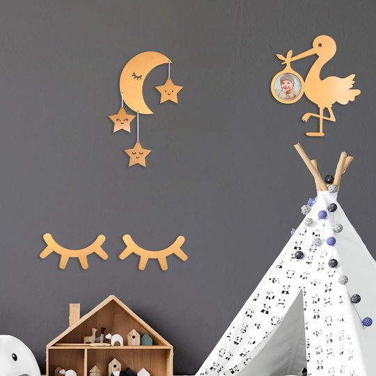 HomeMarkt Decorațiune de Perete pentru Copii Maro din Lemn 50x35cm