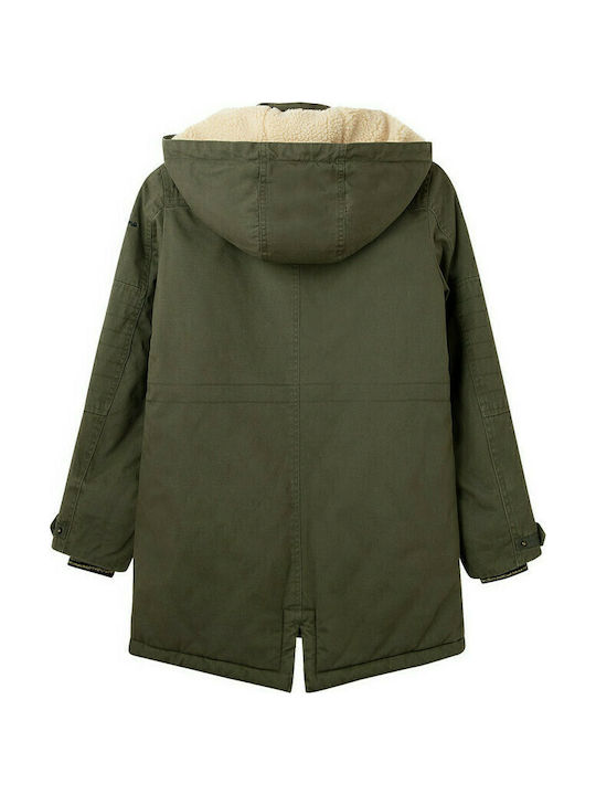 Charlotte Kinder Parka Lang mit Kapuze Khaki