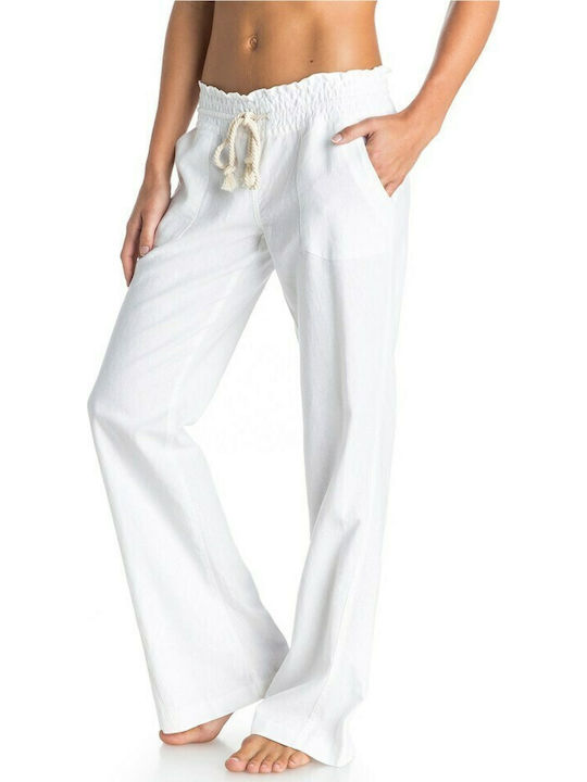 Roxy Oceanside Women's Pants Beachwear in White color