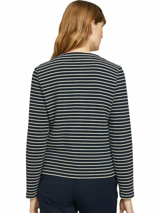 Tom Tailor Women's Blazer Navy Ottoman Stripe