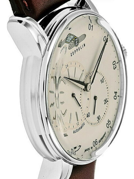 Zeppelin Captain's Line Men's Watch 43mm Chronograph Automatic with Brown Leather Strap
