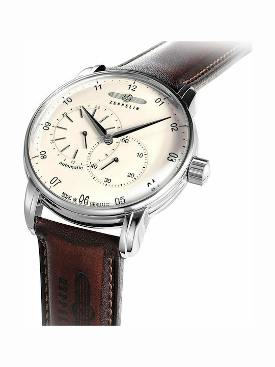 Zeppelin Captain's Line Men's Watch 43mm Chronograph Automatic with Brown Leather Strap