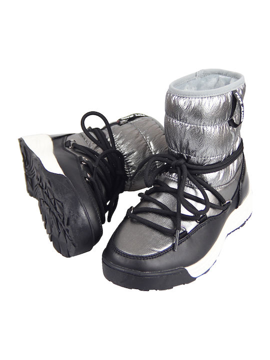 Jarvis Puff Kids Snow Boots with Laces Black