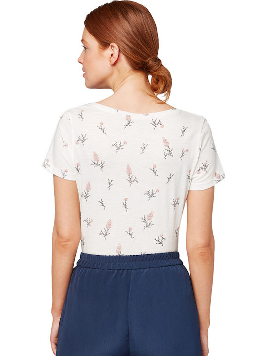 Tom Tailor Women's T-shirt Floral White