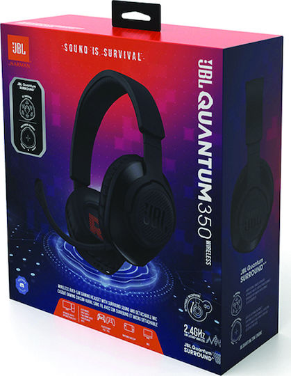JBL Quantum 350 Ασύρματο Over Ear Gaming Headset με σύνδεση USB