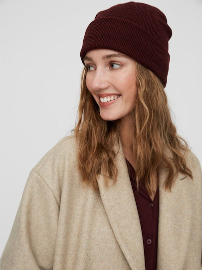 Beanie Feminin Căciulă Tricotat în culoarea Burgundy