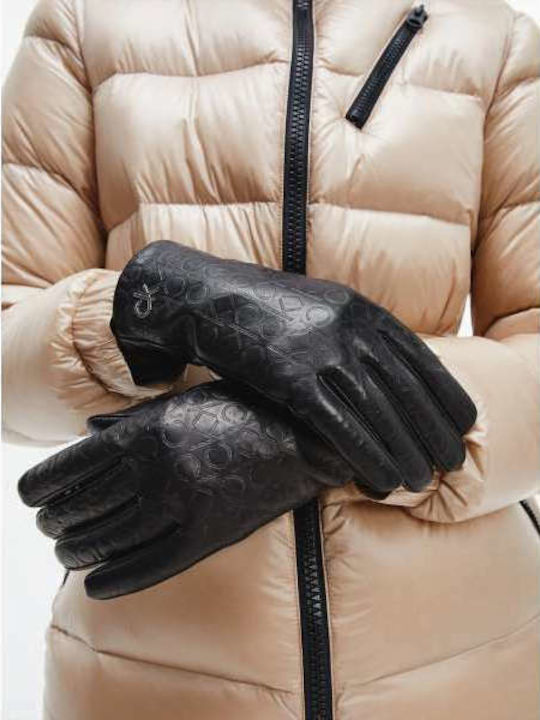 Calvin Klein Μαύρα Γυναικεία Δερμάτινα Γάντια