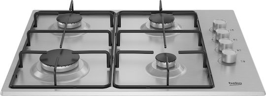Beko Gas Cooktop Autonomous Inox Stainless Steel 61x51εκ.