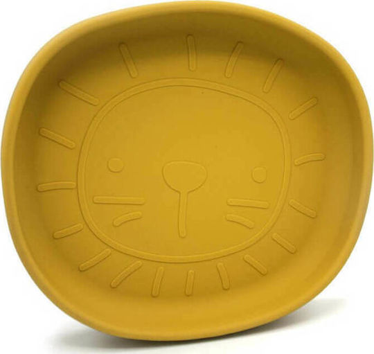 The Cotton Cloud Baby Food Plate Alfie the Lion made of Silicone Yellow