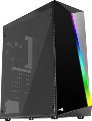 Aerocool Shard Gaming Midi Tower Κουτί Υπολογιστή με Πλαϊνό Παράθυρο Μαύρο