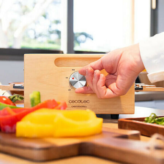 Cecotec Grill 8400 Wood Mixgrill Tabletop Grătar Electric Placă Striată 1200W cu Termostat Reglabil