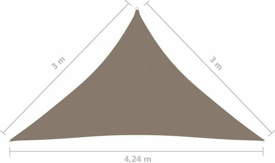 vidaXL Dreieck Sonnensegel Braun Mit Hoop & mit PU-Beschichtung 3x3m hergestellt aus Oxford-Gewebe