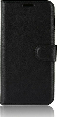 Xiaomi Mi Note 10 / Pro OEM Litchi Texture Leather Case with support base, card slots and magnetic Flip Wallet clasp made of synthetic leather and TPU black