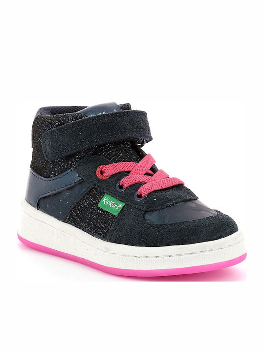 Bilbon Kinder Sneakers Hoch mit Klettverschluss Marineblau