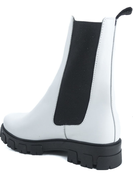 Leather Women's Ankle Boots White