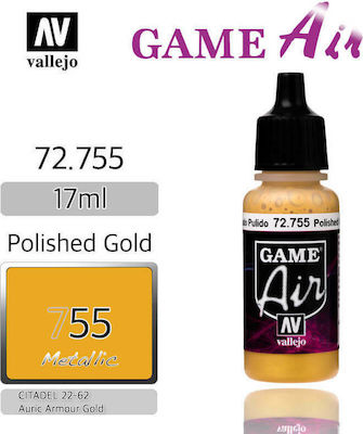 Acrylicos Vallejo Game Air Modellbau Farbe Gold 17ml