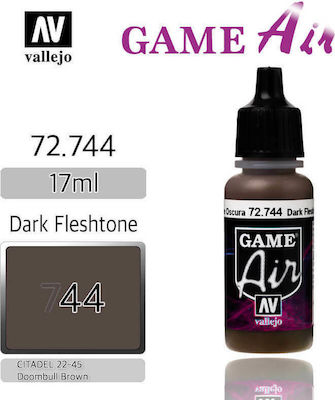 Acrylicos Vallejo Game Air Model Making Paint Dark Fleshtone 17ml