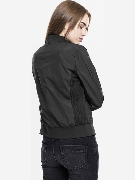 Urban Classics TB1217 Women's Short Bomber Jacket for Winter Black