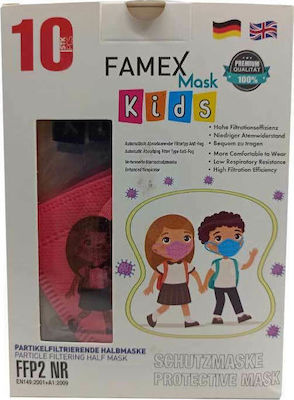 Famex Disposable Protective Mask FFP2 NR Kids Strawberry Red 10pcs