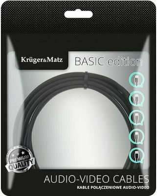 Kruger & Matz Καλώδιο 3,5 mm Stecker - 3,5 mm Stecker Schwarz 3m (KM1228)