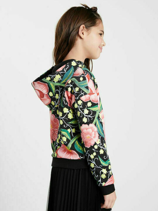 Fleece Επένδυση Παιδικό Φούτερ με Κουκούλα και Τσέπες Πολύχρωμο