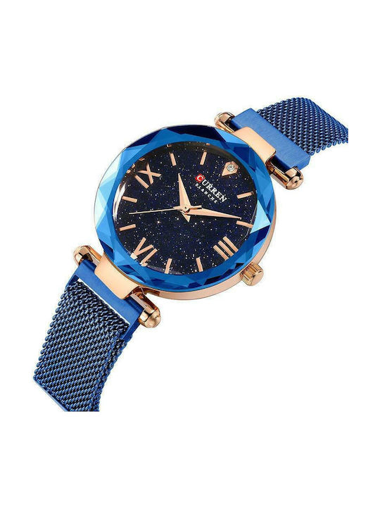 Curren Watch with Blue Metal Bracelet