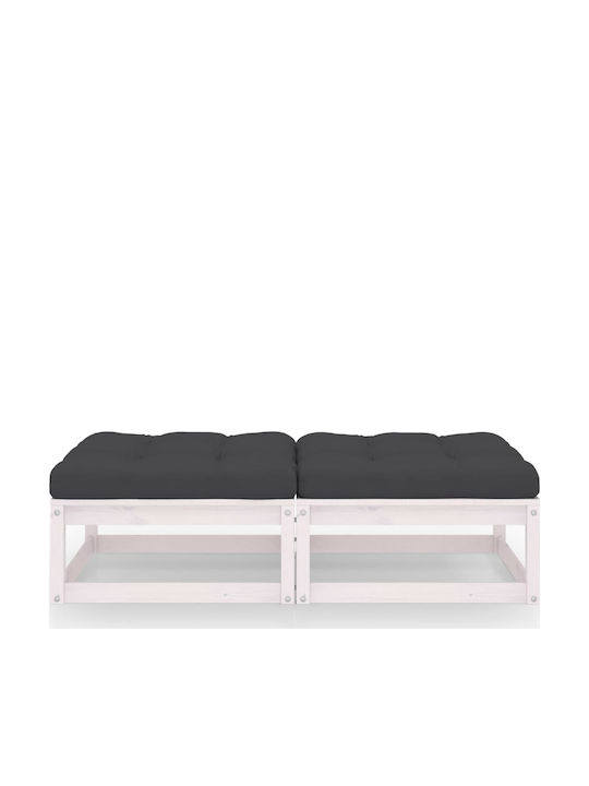 Bench Outdoor Wooden with Pillows 140x70x30cm