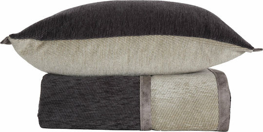 Nef-Nef Homeware New Tanger Three-Seater Sofa Throw 2 Sides Jacquard 180x300cm Anthracite Beige