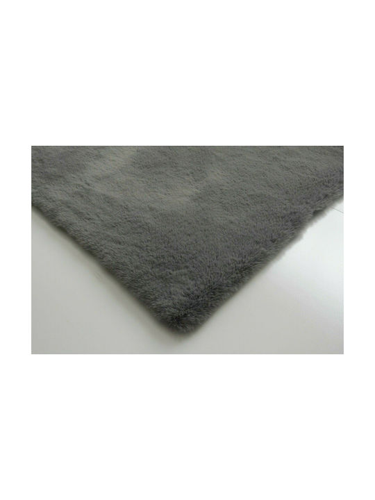 Newplan Puffy Rug Rectangular Shaggy Furry FC7A Dark Grey