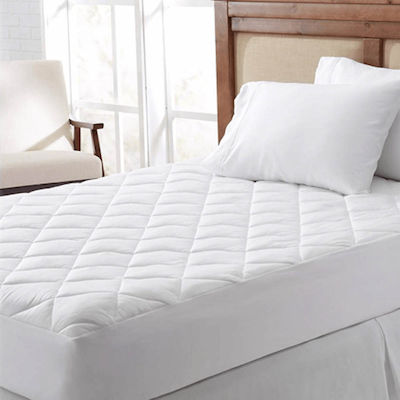 Le Blanc Προστατευτικό Епитrома King Size с панделка Polycotton Бял 7003291-2 180x200cm