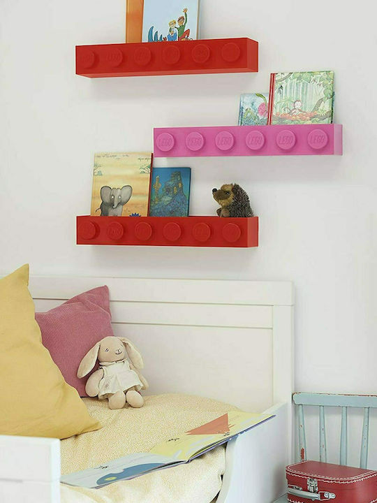 Παιδικό Ράφι Bookcase Τοίχου Red 47.8x11.5x7.8εκ.