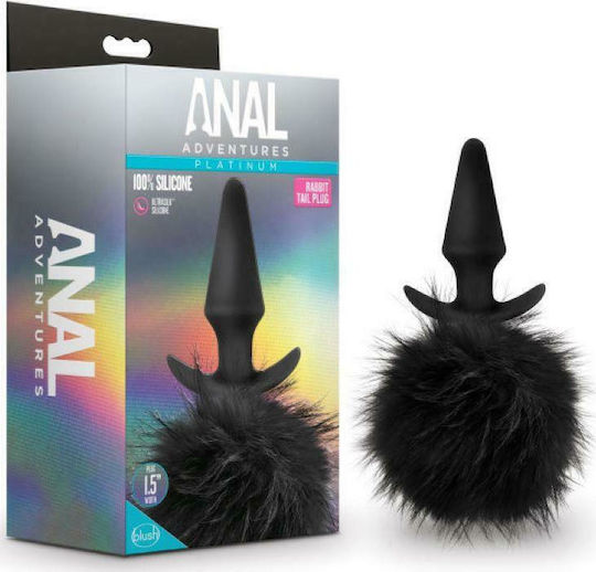 Blush Anal Adventures Platinum Rabbit Tail Plug Anal Plug Black