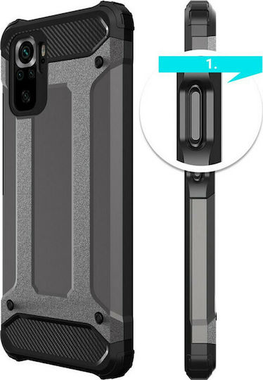 Hurtel Hybrid Armor Back Cover Plastic 2mm Black (Redmi Note 10 / 10s / Poco M5s)