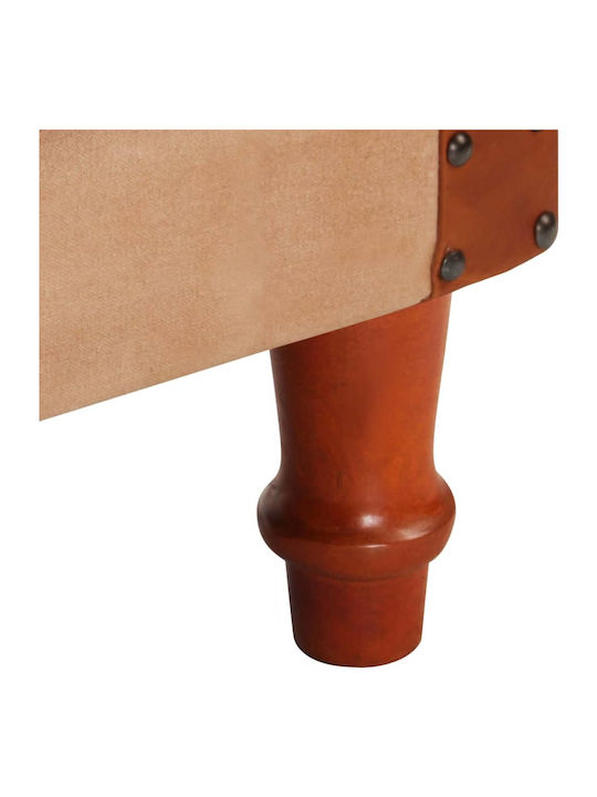 Armchair from Genuine Leather Coffee 60x57x64cm