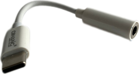 QIHANG M30 Converter USB-C Male to 3.5mm Female White 1 Piece