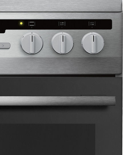 Amica 57CE3.315HTaQ(Xx) Κουζίνα 62lt με Κεραμικές Εστίες Π50εκ. Inox