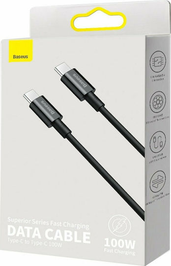 Baseus Superior USB 2.0 Cable USB-C Male - USB-C 100W PD Black 1m CATYS-B01