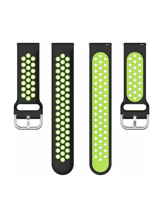 Tech-Protect Curea Silicon Negru / Lime (Galaxy Watch4/5/6/7/FE/4 Classic/6 Classic/5 Pro)