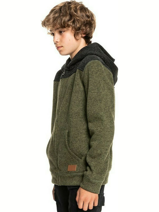 Quiksilver Boys Hooded Sweatshirt with Zipper Brown